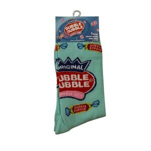 Dubble Bubble Candy Logo Crew Socks Men’s 10-13 Women’s 6-12 Fun Novelty Gift NW